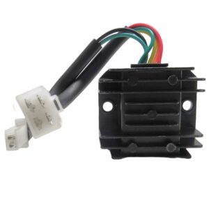 ScootsUSA Select - Voltage Regulator Rectifier Hammerhead & American Sportworks 150cc GoKarts 4 Pins in 4 Pin Female Jack & 2 Pins in 2 Pin Male Jack 58mmx69mm Bolts C/c 55mm