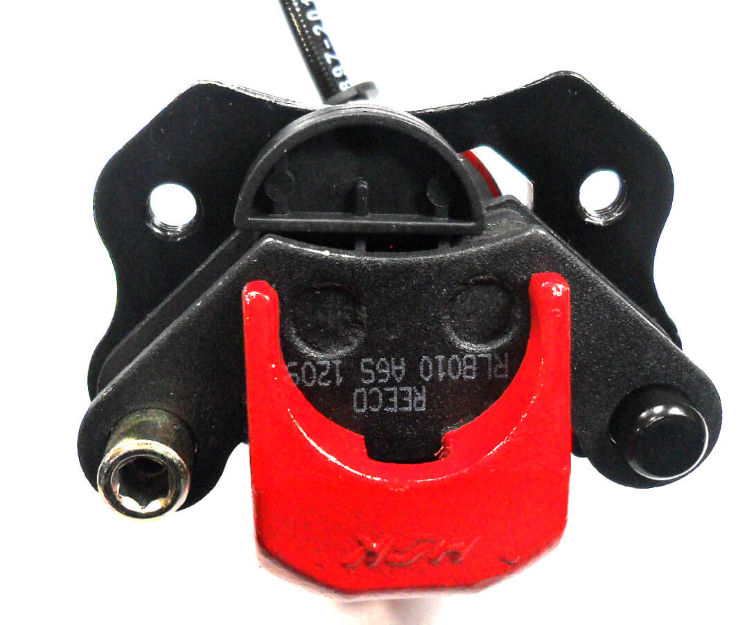 ScootsUSA Select - Rear Foot Brake Assembly Line 18.25" Caliper Bolts C/c 64mm Actuator Bolts C/c 40-50mm Shaft Tip to Mounting Bolt 72mm - Image 6
