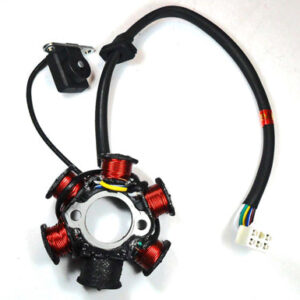 ScootsUSA Select - Stator 49-150cc 4 Stroke for Many Chinese ATVs, GoKarts, Scooters 6 Coil 5 Pin in 6 Pin Jack OD 83mm ID 29mm C/c 41mm