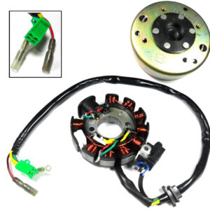 ScootsUSA Select - Stator 49-150cc 4 Stroke for Many Chinese ATVs, GoKarts, Scooters 11 Coil 4 Pin in Pin Jack + 2 Wires
