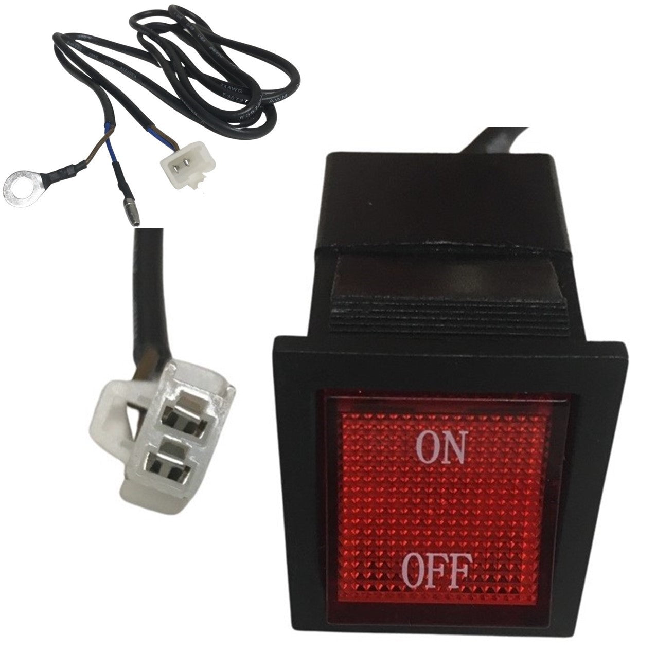 ScootsUSA Select - Kill Switch for Coleman CK100, GK80, Motovox, + Other Small GoKarts 2 Pin Female Jach + 2 Wires
