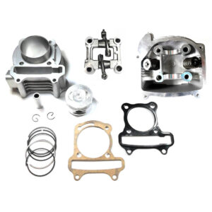 ScootsUSA Select - 100cc Cylinder Piston Top End Kit with Non-EGR Head for GY6-50 QMB139 Chinese Scooter Motors. Bore 50mm Shirt OD 52.50mm