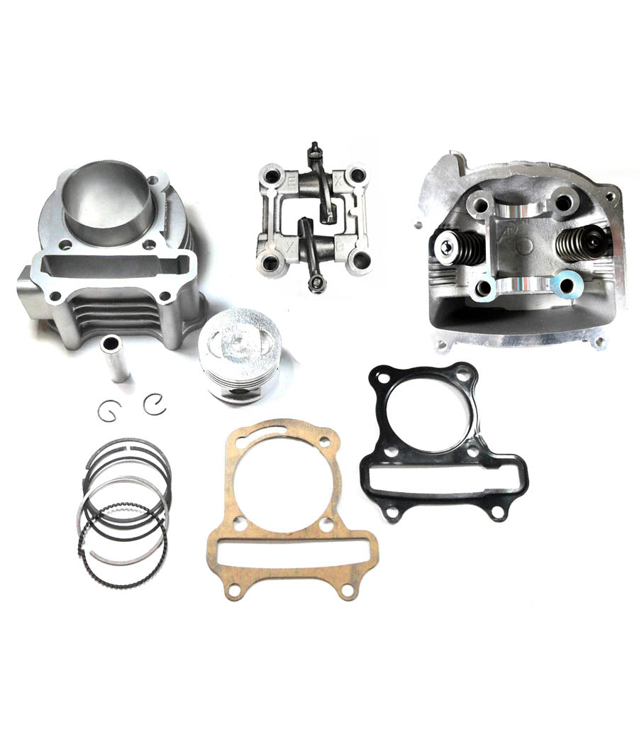 ScootsUSA Select - 100cc Cylinder Piston Top End Kit with Non-EGR Head for GY6-50 QMB139 Chinese Scooter Motors. Bore 50mm Shirt OD 52.50mm