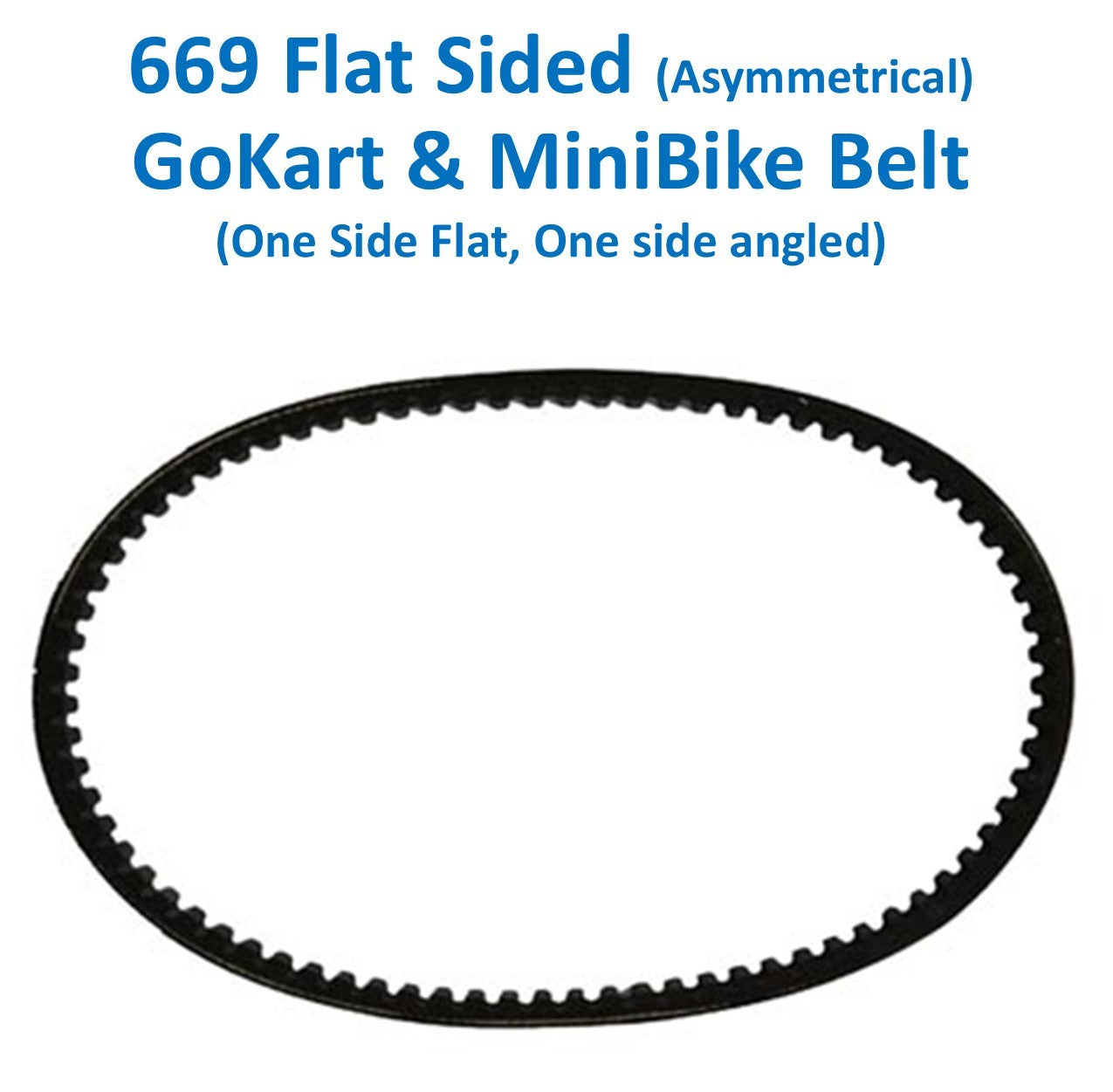 ScootsUSA Select - Belt 669x18.1x30One Side Flat (Asymmetrical) for Go Karts 200 Mid Xrx, 200 Mid 2XRX, Trailmaster Cheetah 8