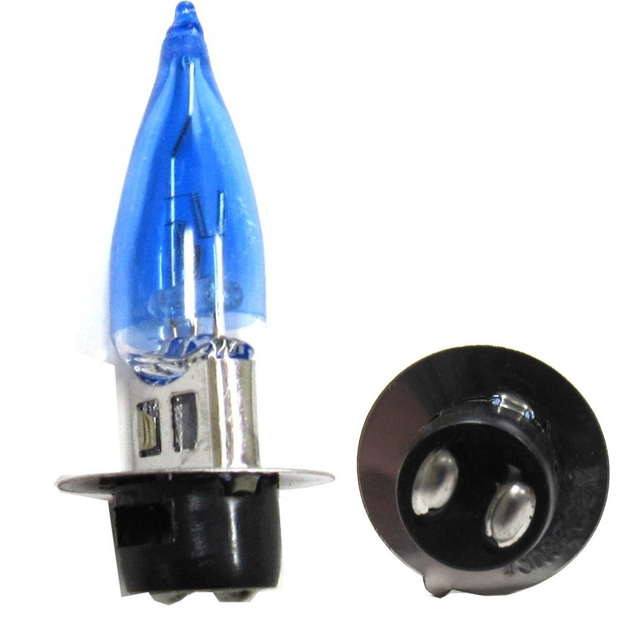 ScootsUSA Select - 12V 35/35W Headlight Bulb 2 Terminal 15mm Base (Bright Blue)