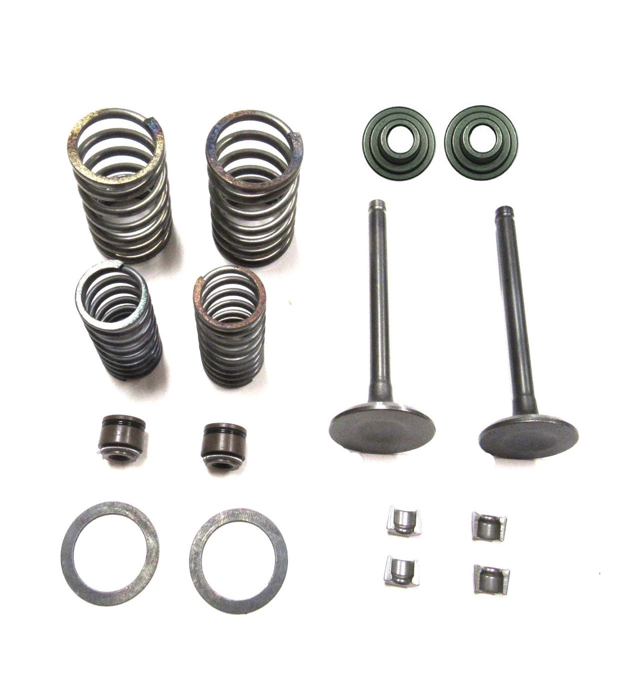 ScootsUSA Select - GY6-50 Valve Set 64mm Includes 2 Valves, 2 Springs, Seals & Retainer Clips