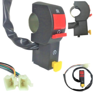 ScootsUSA Select - Kill Switch with Electric Start Button 2 Wire Female Jack + 2 Wire Female Jack for Many Dirt Bikes and ATV's