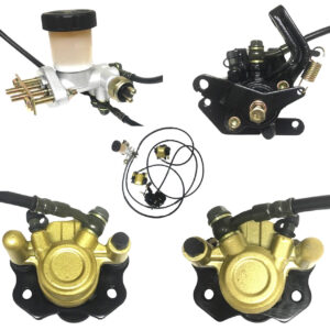 ScootsUSA Select - Complete Go Kart Brake Assembly for Many Go Karts Caliper #1 Bolts C/c 63mm, Line L 28in, Caliper #2 Bolts C/c 63mm, Line L 43in, #3 96mm, 78in, Master Cylinder 60mm