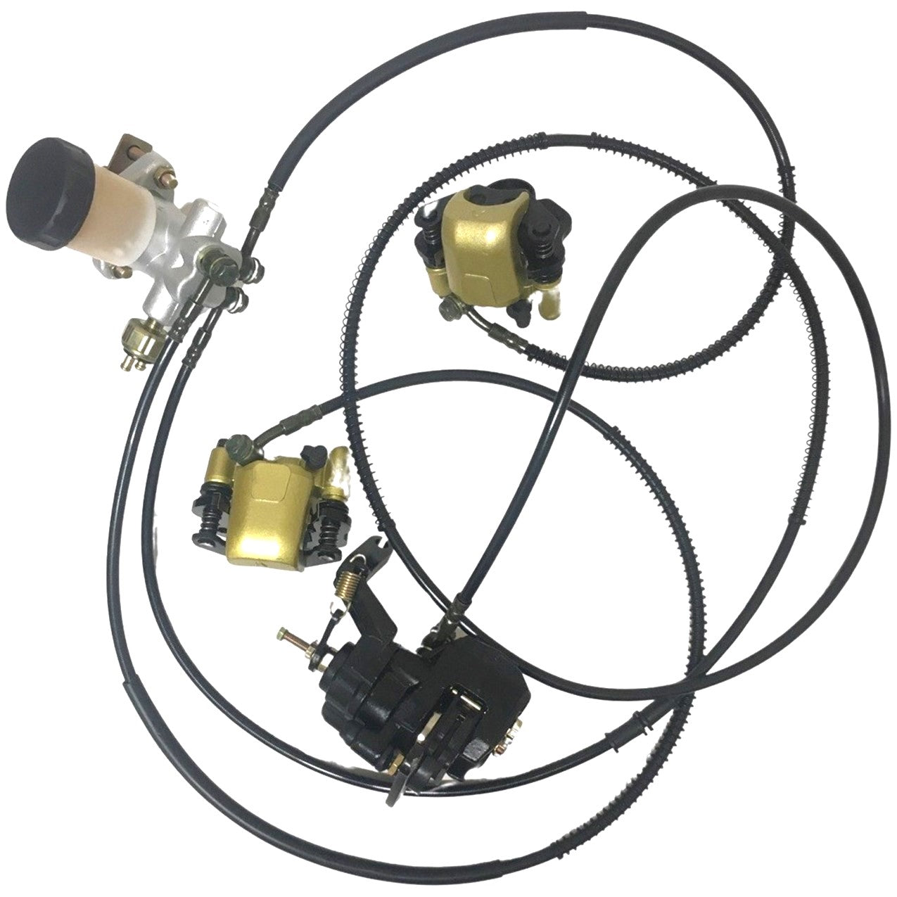 ScootsUSA Select - Complete Go Kart Brake Assembly for Many Go Karts Caliper #1 Bolts C/c 63mm, Line L 28in, Caliper #2 Bolts C/c 63mm, Line L 43in, #3 96mm, 78in, Master Cylinder 60mm - Image 2