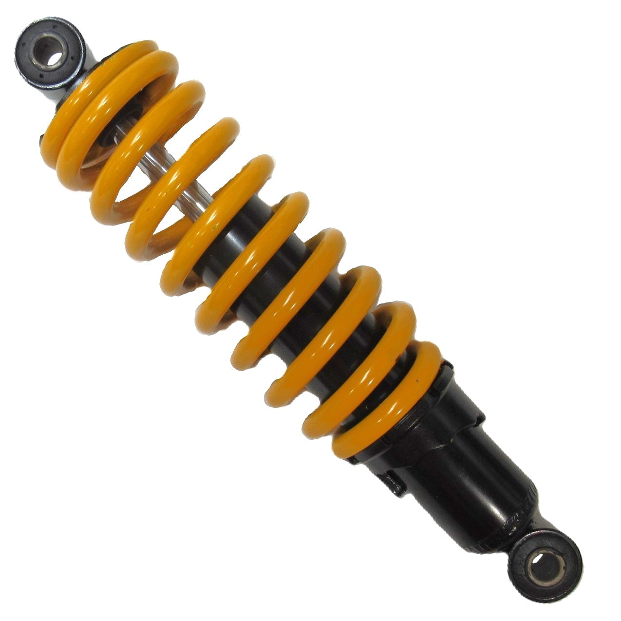 ScootsUSA Select - Rear Shock Yellow - Eye C/c 10 1/2in Spring Ht 6 3/8in Spring OD 2.6" Thickness 9mm - Bolt ID Top 10mm Bottom 10mm