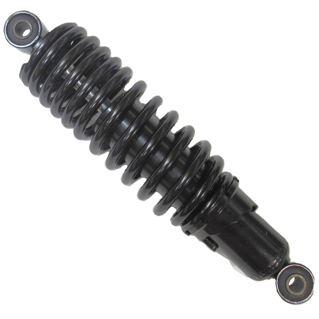 ScootsUSA Select - Rear Shock Black Eye C/c 10 1/2in Spring Ht 6 3/8in Spring OD 2.6" Thickness 8mm Bolt ID Top 10mm Bottom 10mm
