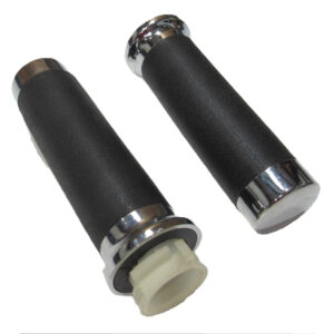 ScootsUSA Select - Throttle Tube with Grips 1" Black with Chrome Tip