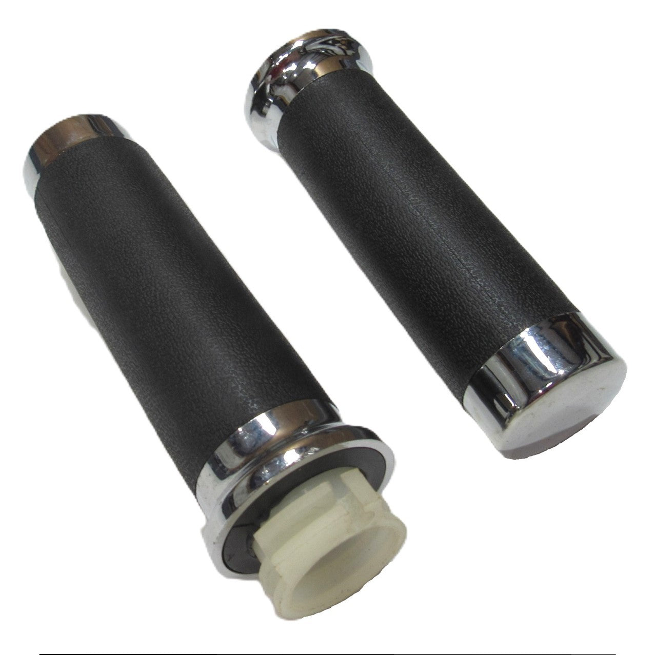 ScootsUSA Select - Throttle Tube with Grips 1" Black with Chrome Tip