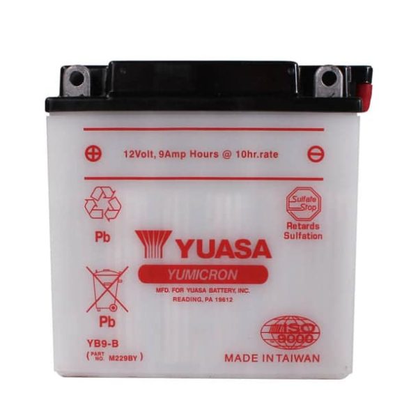 Yuasa, Battery (YB9-B); PX Electric Start, ET4, Stella, etc.