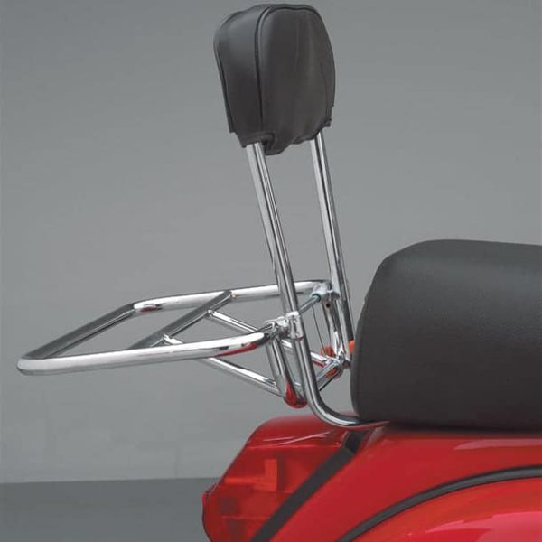 Cuppini Rear Rack (Folding, w/Backrest, Chrome)